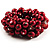Chunky Deep Red Glass Pearl & Shell Flex Bracelet - view 4