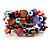 Acrylic & Shell Bead Coil Flex Bangle Bracelet (Multicoloured) - view 4