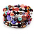 Acrylic & Shell Bead Coil Flex Bangle Bracelet (Multicoloured)