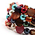 Acrylic & Shell Bead Coil Flex Bangle Bracelet (Multicoloured) - view 6