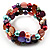 Acrylic & Shell Bead Coil Flex Bangle Bracelet (Multicoloured) - view 3
