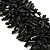 Wide Black Semiprecious & Glass Bead Braided Bracelet -17cm Length - view 6