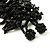 Wide Black Semiprecious & Glass Bead Braided Bracelet -17cm Length - view 7