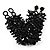 Wide Black Semiprecious & Glass Bead Braided Bracelet -17cm Length - view 8
