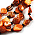 Multistrand Shell-Composite Beaded Bracelet (Black & Orange) - view 2