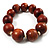 Light Brown Chunky Wood Bead Flex Bracelet - 19cm Length