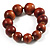 Light Brown Chunky Wood Bead Flex Bracelet - 19cm Length - view 3