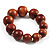 Light Brown Chunky Wood Bead Flex Bracelet - 19cm Length - view 4