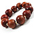 Light Brown Chunky Wood Bead Flex Bracelet - 19cm Length - view 5