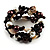 Black-Tone Beaded Shell-Composite Coil Bracelet (Black, White & Chocolate) - view 7