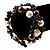 Black-Tone Beaded Shell-Composite Coil Bracelet (Black, White & Chocolate) - view 2