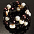 Black-Tone Beaded Shell-Composite Coil Bracelet (Black, White & Chocolate) - view 9