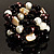 Black-Tone Beaded Shell-Composite Coil Bracelet (Black, White & Chocolate) - view 5
