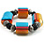 Chunky Multicoloured Resin & Ceramic Bead Flex Bracelet - 19cm Length - view 3