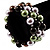 Silver Tone Beaded Coil Bracelet (Black, Lavender, Brown & Olive Green) - view 2