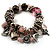 Vintage Beaded Charm Flex Bracelet (Antique Silver & Pale Pink) - view 7