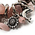 Vintage Beaded Charm Flex Bracelet (Antique Silver & Pale Pink) - view 4