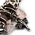 Vintage Beaded Charm Flex Bracelet (Antique Silver & Pale Pink) - view 6