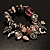 Vintage Beaded Charm Flex Bracelet (Antique Silver & Pale Pink) - view 2