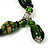 Emerald Green Glass and Ceramic Bead Charm Flex Bracelet - 19cm Long - view 5
