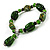 Emerald Green Glass and Ceramic Bead Charm Flex Bracelet - 19cm Long - view 7