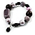 Glass, Ceramic & Plastic Bead Charm Flex Bracelet (Pale Lilac, Pink & Black) - view 3