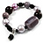 Glass, Ceramic & Plastic Bead Charm Flex Bracelet (Pale Lilac, Pink & Black) - view 5