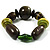 Chunky Olive Wood Bead Flex Bracelet - 18cm Length - view 2