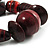 Chunky Dark Cherry Wood Bead Flex Bracelet - 18cm Length - view 5
