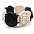 Black & White Acrylic Rose Flex Bracelet