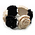 Black & White Acrylic Rose Flex Bracelet - view 5