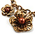 Elephant, Flower & Bead Charm Bracelet (Gold Tone) - view 6