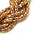 Gold Plated Braided Mesh Fashion Bangle Bracelet (18cm Length) - view 3