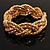 Gold Plated Braided Mesh Fashion Bangle Bracelet (18cm Length) - view 4