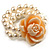 2-Strand White Imitation Pearl Rose Flex Bracelet - view 3