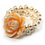 2-Strand White Imitation Pearl Rose Flex Bracelet - view 4