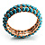 Light Blue Acrylic Flex Bangle Bracelet (Gold Tone) - view 2