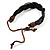 Dark Brown Braided Leather Wristband - view 5