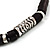 Unisex Black Resin & Silver Tone Metal Bead Bracelet - 17cm Length - view 5