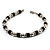 Unisex Black Resin & Silver Tone Metal Bead Bracelet - 17cm Length - view 3