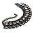 Gun Metal Crystal Chain Bracelet - 18cm Length - view 9