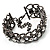 Gun Metal Crystal Chain Bracelet - 18cm Length - view 4
