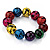 Multicoloured Spotted Ceramic Bead Stretch Bracelet - up to 18cm Length