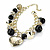 Gold Tone Heart, Bead & Crystal Ball Charm Bracelet - 18cm Length