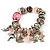 Vintage Beaded Charm Flex Bracelet (Antique Silver & Pale Pink) - view 5