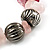 Vintage Beaded Charm Flex Bracelet (Antique Silver & Pale Pink) - view 4