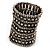 Wide Crystal Egyptian Style Flex Bracelet (Burn Silver Tone Finish) - 17cm Length - view 8