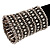 Wide Crystal Egyptian Style Flex Bracelet (Burn Silver Tone Finish) - 17cm Length - view 2