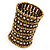 Wide Crystal Egyptian Style Flex Bracelet (Burn Gold Tone Finish) - 17cm Length - view 8