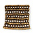 Wide Crystal Egyptian Style Flex Bracelet (Burn Gold Tone Finish) - 17cm Length - view 4